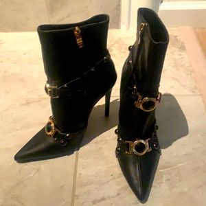 Buckle ankle boots